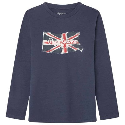 тениска,детски,тениски,pepe,jeans,clag,long,sleeve,t,shirt,navy,(blue)