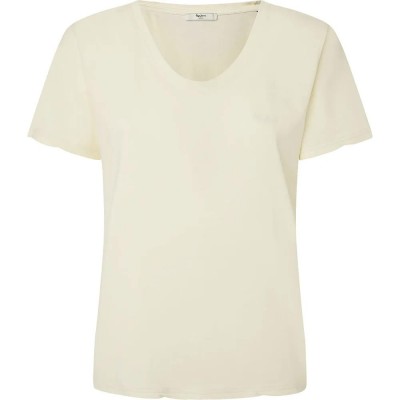 тениска,дамски,тениски,pepe,jeans,fabiana,short,sleeve,t,shirt,beige,(mousse,white)