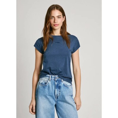 тениска,дамски,тениски,pepe,jeans,felice,short,sleeve,t,shirt,washed,navy,blue,(blue)