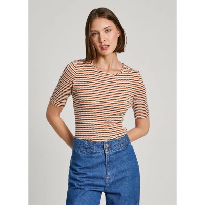 тениска,дамски,тениски,pepe,jeans,fleur,short,sleeve,t,shirt,multicolor,(mousse,white)