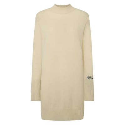 рокля,дамски,поли,и,рокли,pepe,jeans,hazel,long,sleeve,short,dress,beige