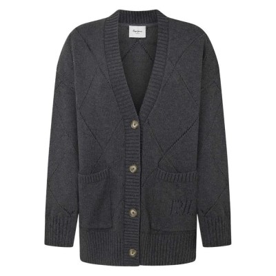 жилетка,дамски,пуловери,дамски,плетени,дрехи,pepe,jeans,idris,cardigan,grey,(dark,grey,marl)