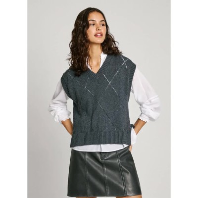 потник,дамски,пуловери,дамски,плетени,дрехи,pepe,jeans,idris,knitted,vest,grey