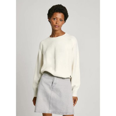 блуза,дамски,пуловери,дамски,плетени,дрехи,pepe,jeans,pl702192,irma,sweater,white,(mousse,white)