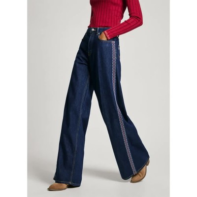 дамски,панталони,pepe,jeans,wide,leg,craft,jeans,blue