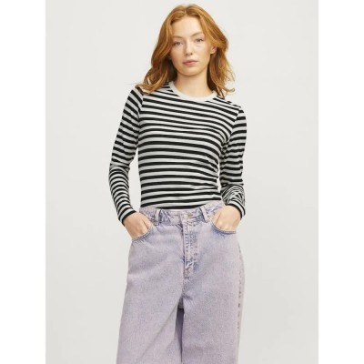 тениска,дамски,тениски,jack,&,jones,celine,gigi,str,stripe,jjxx,long,sleeve,t,shirt,black,(black,vanilla,ice)