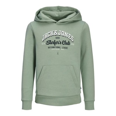 суичър,детски,блузи,jack,&,jones,logo,2,col,24,25,mni,hoodie,green,(iceberg,green)