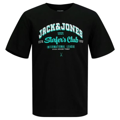 тениска,мъжки,тениски,jack,&,jones,logo,plus,short,sleeve,t,shirt,black,ink,(black)