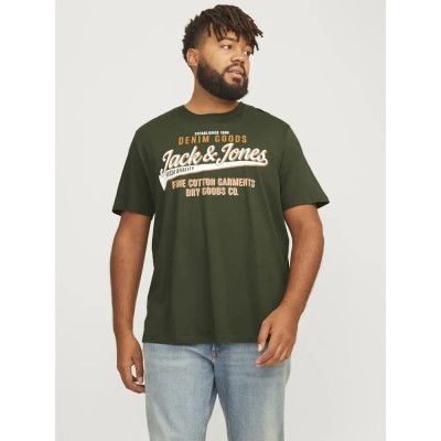 тениска,мъжки,тениски,jack,&,jones,logo,plus,short,sleeve,t,shirt,kombu,green,(green)