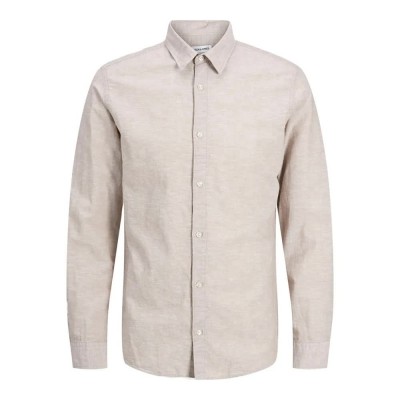 риза,с,дълъг,ръкав,детски,ризи,jack,&,jones,breeze,long,sleeve,shirt,beige,grey,(crockery)
