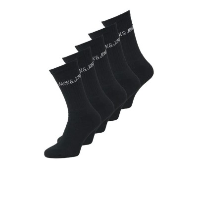 чорапи,мъжки,чорапи,jack,&,jones,regen,tennis,socks,5,pairs,black,*5,vertical,logo,(black)