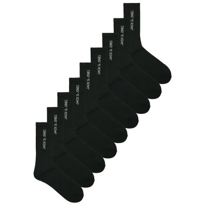 чорапи,мъжки,чорапи,jack,&,jones,regen,tennis,socks,9,pairs,black,(black,*9,vertical,logo)