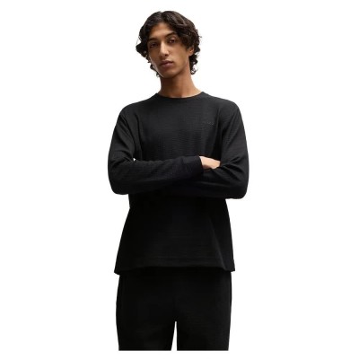 тениска,мъжки,пижами,hugo,austin,red,long,sleeve,pyjama,t,shirt,black,(black)