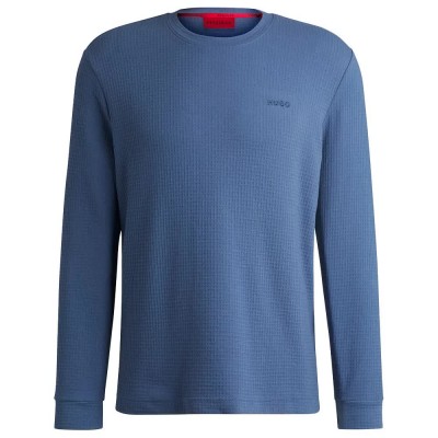 тениска,мъжки,пижами,hugo,austin,long,sleeve,pyjama,t,shirt,open,blue,(blue)