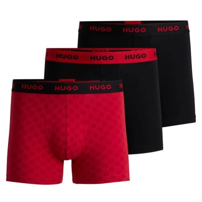 боксерки,мъжко,бельо,hugo,design,boxers,3,units,black
