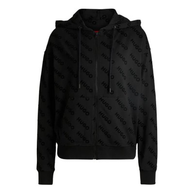 блуза,дамски,блузи,hugo,flokki,full,zip,sweatshirt,black