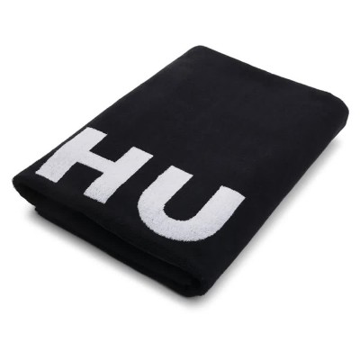 хавлиена,кърпа,хавлии,hugo,stacked,logo,towel,black