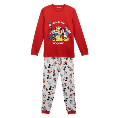 тениска,дамски,пижами,cerdá,mickey,long,sleeve,pyjama,t,shirt,red,(red)