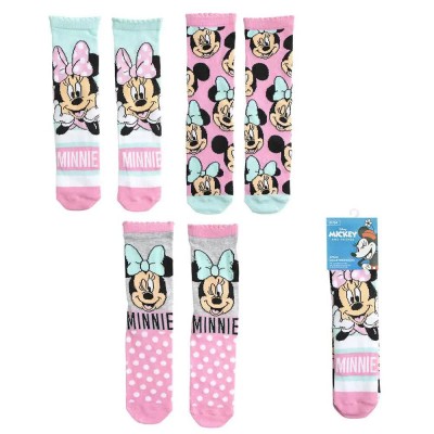 чорапи,мъжки,чорапи,дамски,чорапи,disney,minnie,socks,3,pairs,pink,(multicolor)