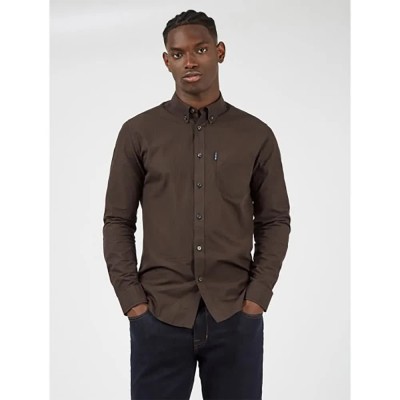 риза,с,дълъг,ръкав,мъжки,ризи,ben,sherman,gingham,long,sleeve,shirt,brown