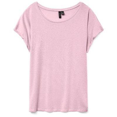 тениска,дамски,тениски,vero,moda,ava,plain,short,sleeve,t,shirt,pink,a,boo,(pink)