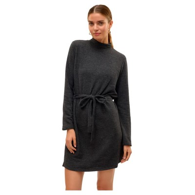 рокля,дамски,поли,и,рокли,vero,moda,bella,long,sleeve,dress,black,melange,(black)