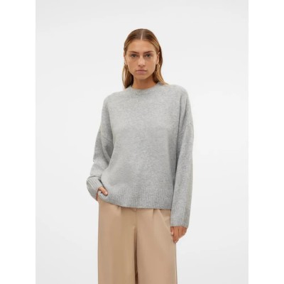 блуза,дамски,пуловери,дамски,плетени,дрехи,vero,moda,boom,sweater,light,grey,melange,(grey)