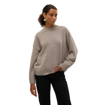 блуза,дамски,пуловери,дамски,плетени,дрехи,vero,moda,boom,sweater,moon,rock,melange,(grey)