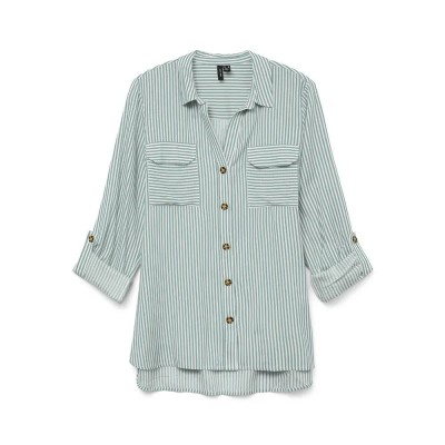 риза,с,дълъг,ръкав,дамски,блузи,дамски,ризи,vero,moda,bumpy,long,sleeve,shirt,gray,mist,snow,white,(green)
