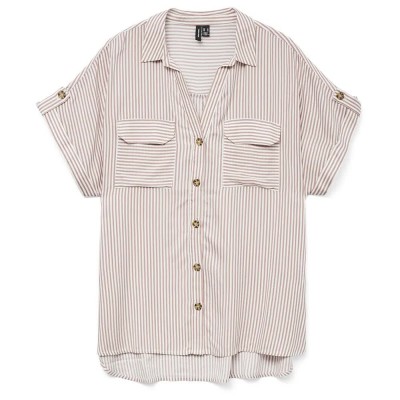 риза,с,къс,ръкав,дамски,блузи,дамски,ризи,vero,moda,bumpy,short,sleeve,shirt,nostalgia,rose,snow,white,(beige)