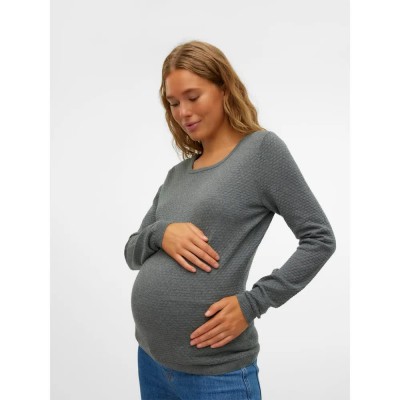 блуза,дамски,пуловери,дамски,плетени,дрехи,vero,moda,care,structure,maternity,sweater,medium,grey,melange,(grey)