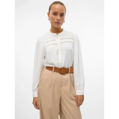 риза,с,дълъг,ръкав,дамски,блузи,дамски,ризи,vero,moda,emma,lace,long,sleeve,shirt,snow,white,(white)