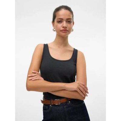 тениска,дамски,тениски,vero,moda,lulu,sleeveless,t,shirt,dark,grey,melange,(black)