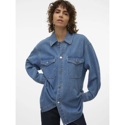 риза,с,дълъг,ръкав,дамски,блузи,дамски,ризи,vero,moda,naya,oversized,long,sleeve,shirt,blue