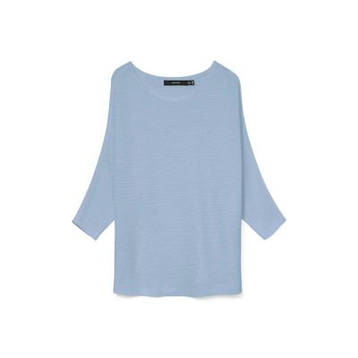 блуза,дамски,пуловери,дамски,плетени,дрехи,vero,moda,nora,3,4,sweater,cashmere,blue,(blue)