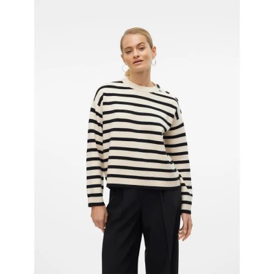 блуза,дамски,пуловери,дамски,плетени,дрехи,vero,moda,saba,sweater,beige,(birch,black)