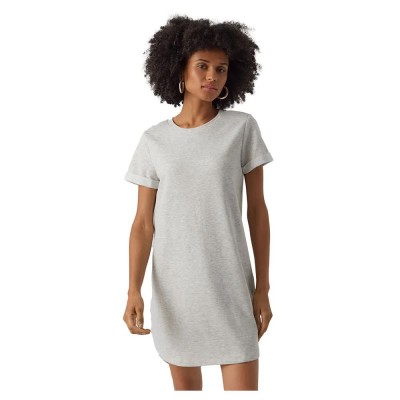 рокля,дамски,поли,и,рокли,vero,moda,sashamilla,short,sleeve,dress,grey,(light,grey,melange)