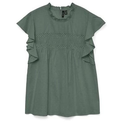 дамски,блузи,дамски,ризи,vero,moda,trine,sleeveless,blouse,laurel,wreath,(green)