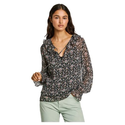 риза,с,дълъг,ръкав,дамски,ризи,pepe,jeans,peggy,long,sleeve,shirt,black,(black)