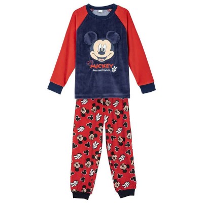пижама,детски,пижами,disney,fleece,applications,mickey,long,sleeve,pyjama,red,(dark,blue)