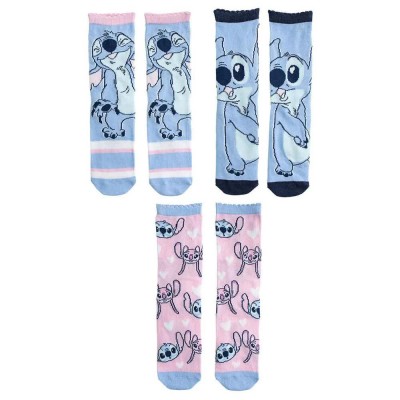 чорапи,мъжки,чорапи,дамски,чорапи,stitch,stitch,socks,3,pairs,blue,pink,(multicolor)