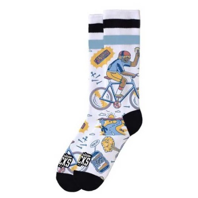 чорапи,мъжки,чорапи,дамски,чорапи,american,socks,peak,rider,socks,white,(white,blue,yellow,black)