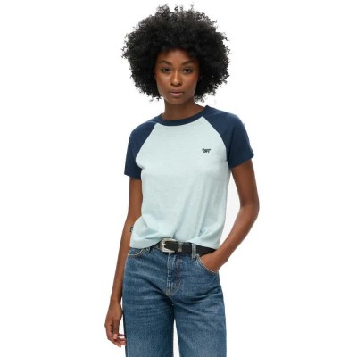 тениска,дамски,тениски,superdry,essential,logo,slub,retro,short,sleeve,t,shirt,blue,(winter,sky,blue,richest,navy)