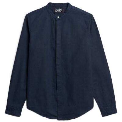 риза,с,дълъг,ръкав,мъжки,ризи,superdry,merchant,indigo,grandad,long,sleeve,shirt,indigo,micro,texture,(blue)