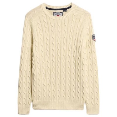 блуза,дамски,пуловери,дамски,плетени,дрехи,superdry,slouchy,cable,sweater,natural,white,(beige)