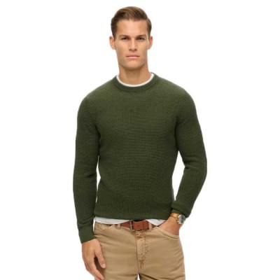 блуза,мъжки,пуловери,superdry,textured,sweater,green,(olive,heather)