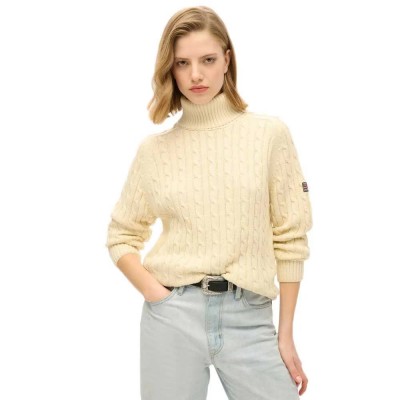 блуза,дамски,пуловери,дамски,плетени,дрехи,superdry,w6110614a,high,neck,sweater,natural,white,(beige)