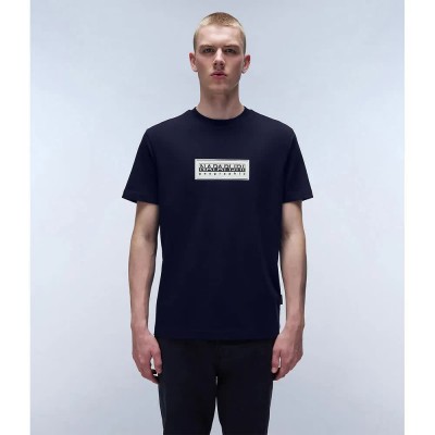 тениска,мъжки,тениски,napapijri,box,logo,short,sleeve,t,shirt,blue,(blue,marine)