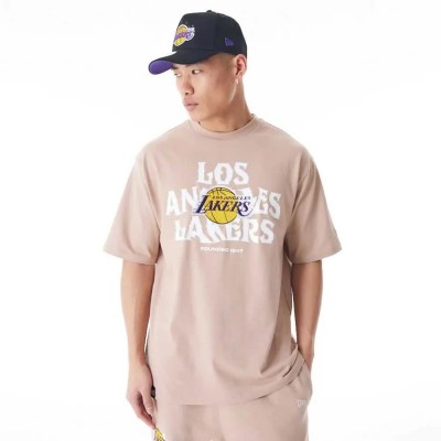тениска,мъжки,тениски,new,era,nba,cf,grphc,oversized,la,lakers,short,sleeve,t,shirt,beige