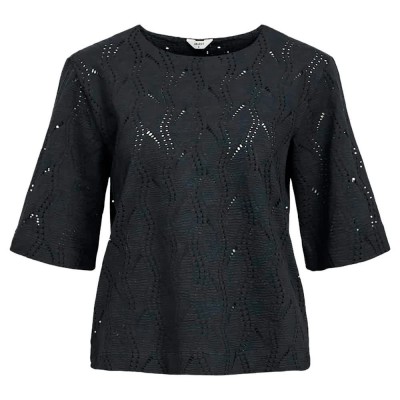 тениска,дамски,тениски,object,ava,3,4,sleeve,t,shirt,black,(black)